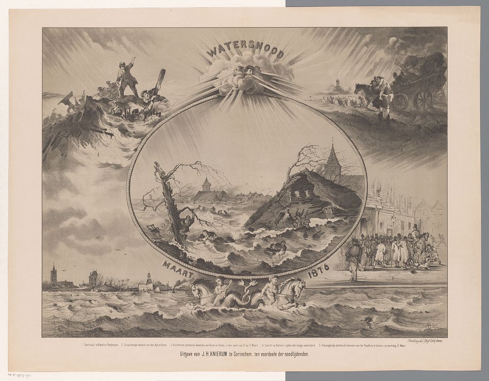Watersnoodramp van maart 1876 (1876) by Johannes Henderikus Morriën, Jan Kuijpers, Tresling and Comp and Johan Hendrik…