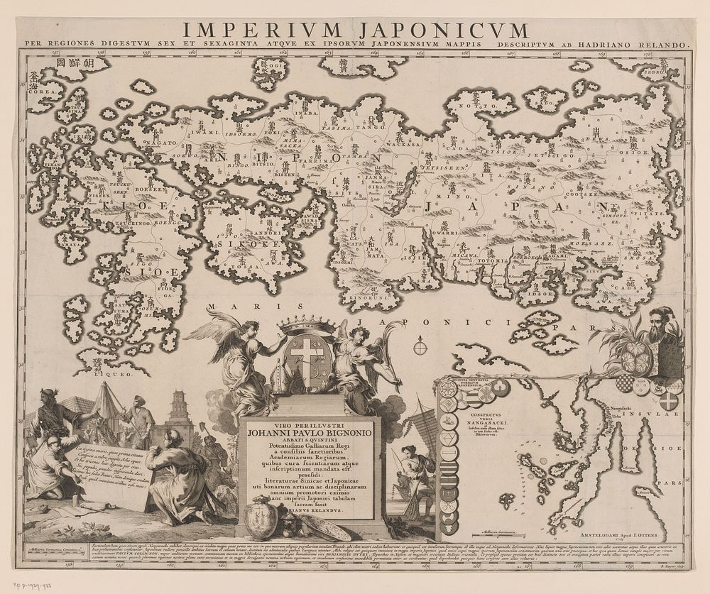 Kaart van Japan (1715) by Balthasar Ruyter, Jan Goeree, Adriaan Reeland, Joachim Ottens, Adriaan Reeland and Jean Paul Bignon
