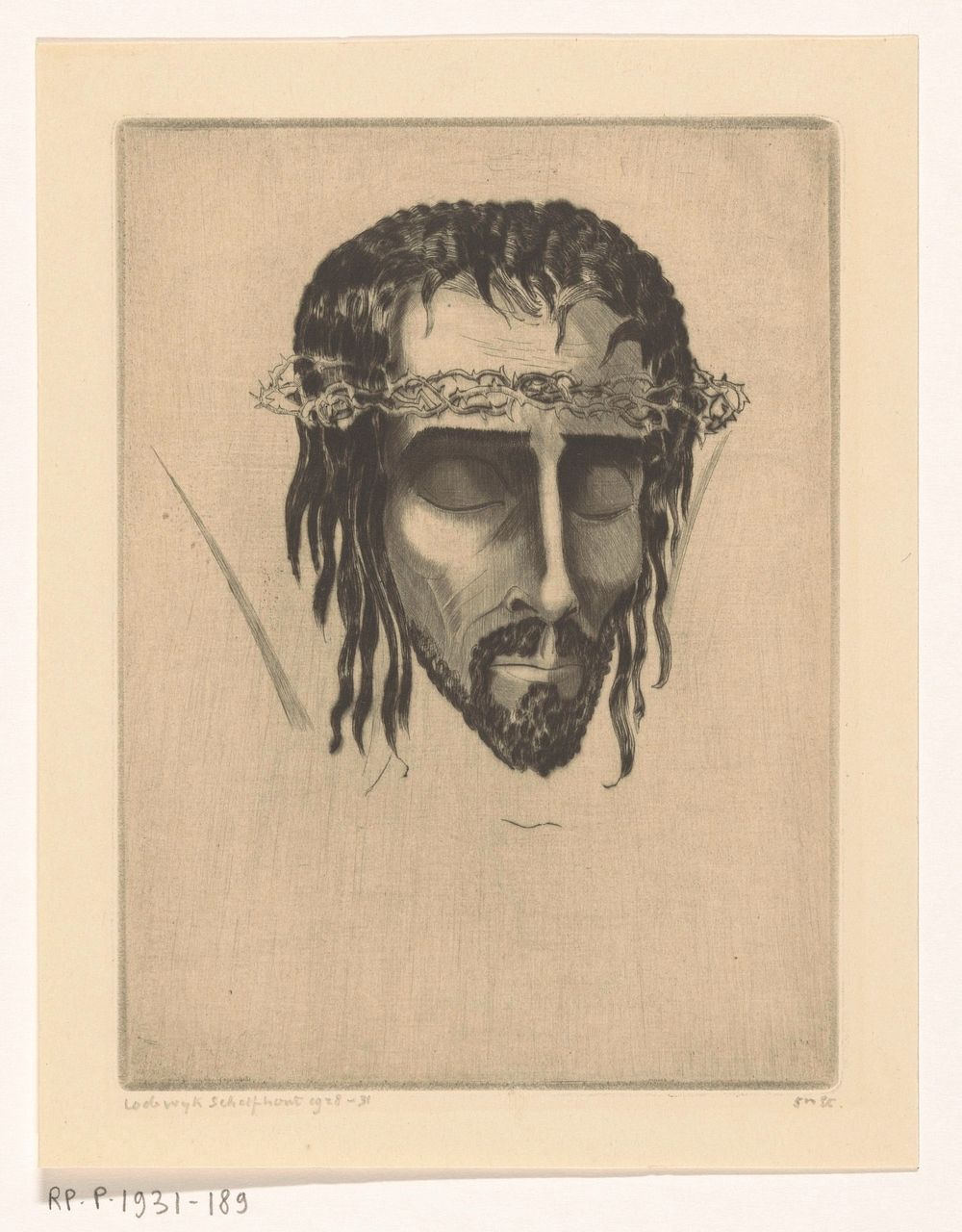 Hoofd van Christus (1928) by Lodewijk Schelfhout and N V Roeloffzen and Hübner