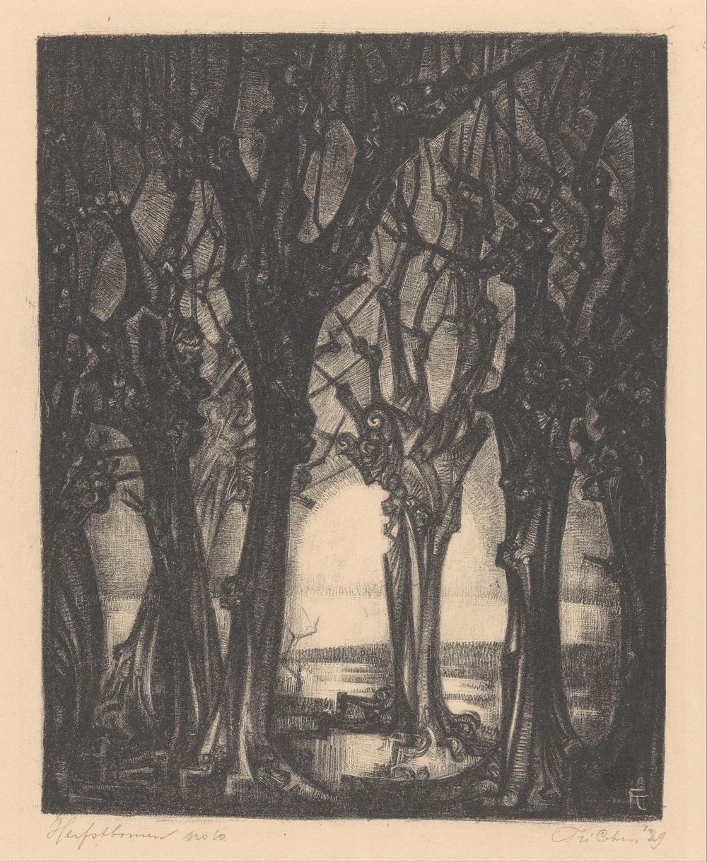 Herfstbomen (1929) by Fré Cohen