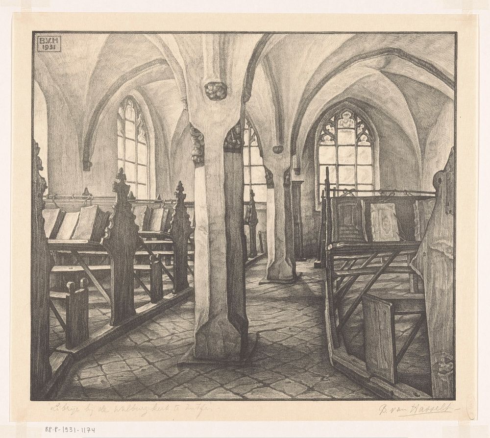Librije bij de Walburgkerk te Zutphen (1931) by Bertha van Hasselt