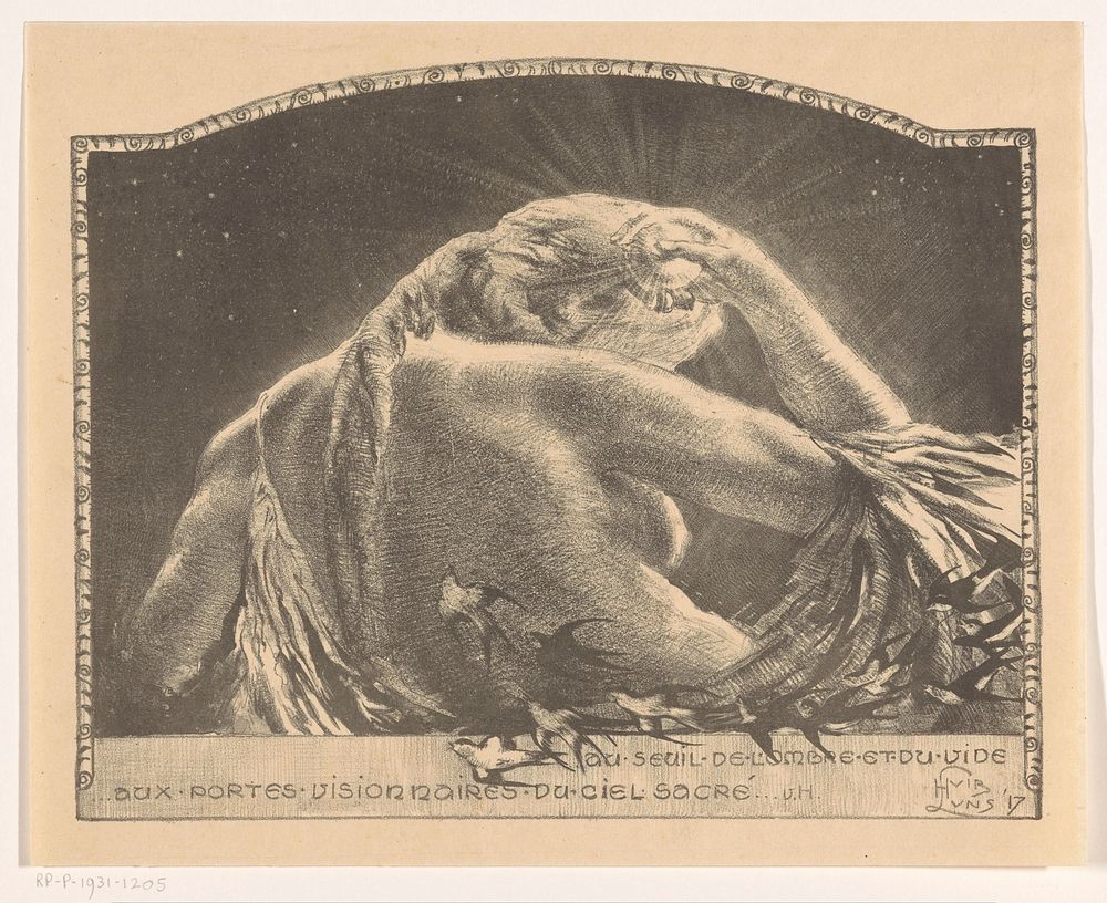 Voorstelling met vrouw en zwaluwen (1917) by Huib Luns