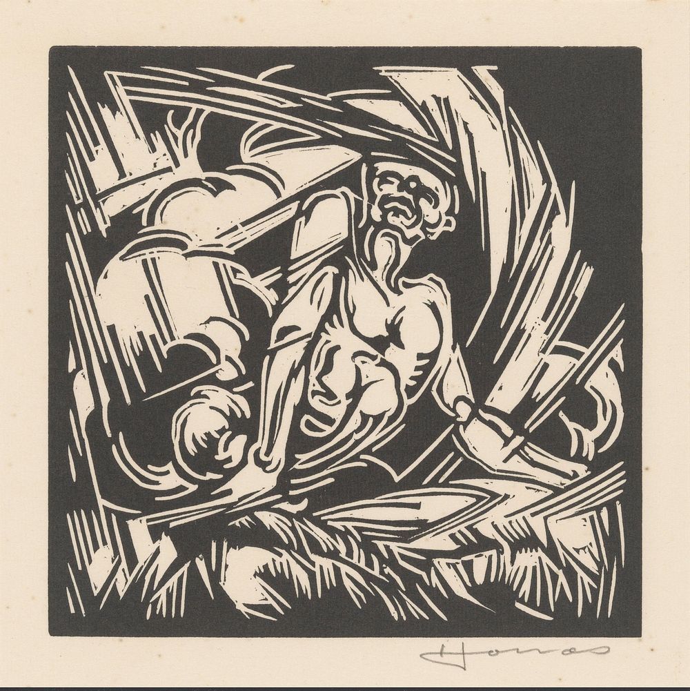 Personificatie van de wind (1921) by Henri Jonas