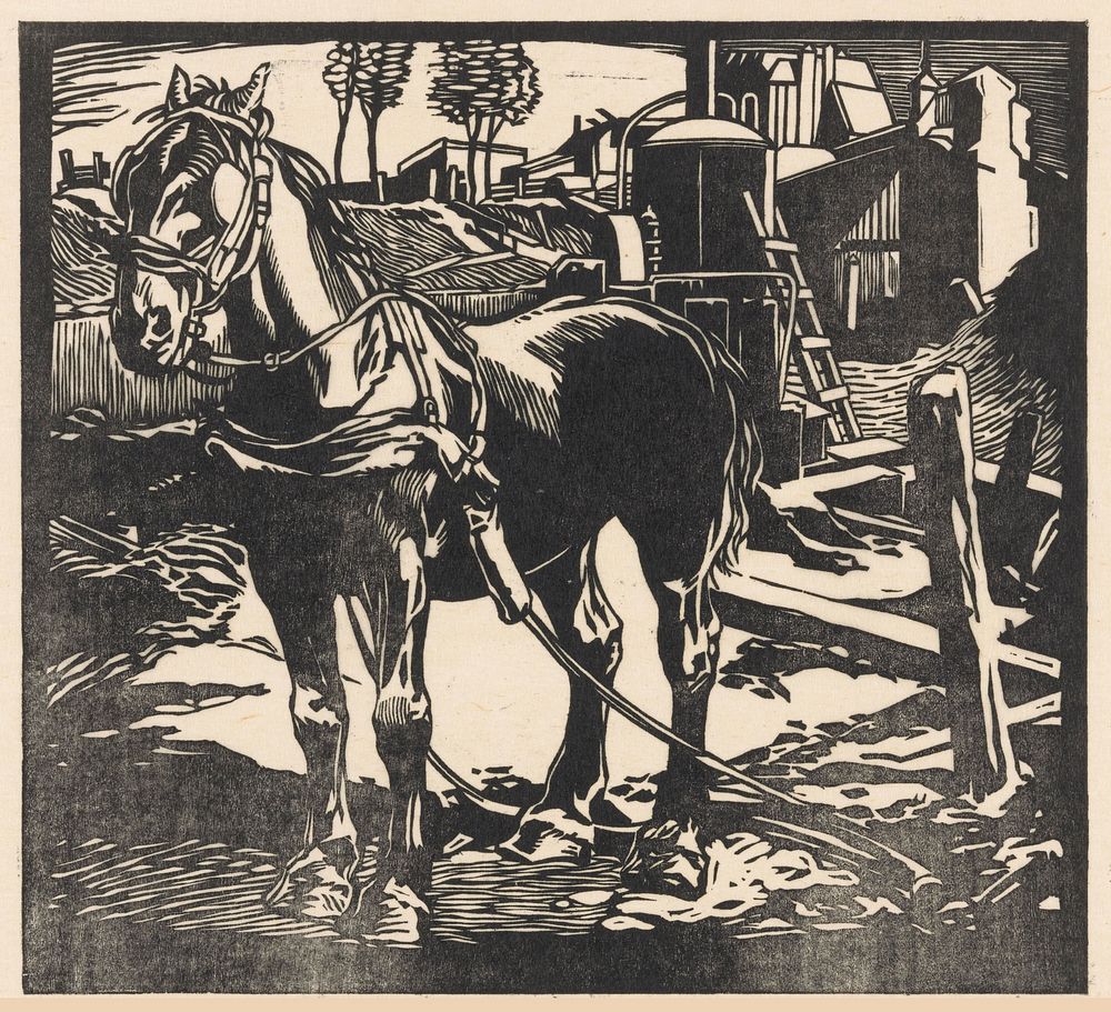Afgespannen karrenpaard (1881 - 1931) by Johannes Josephus Aarts