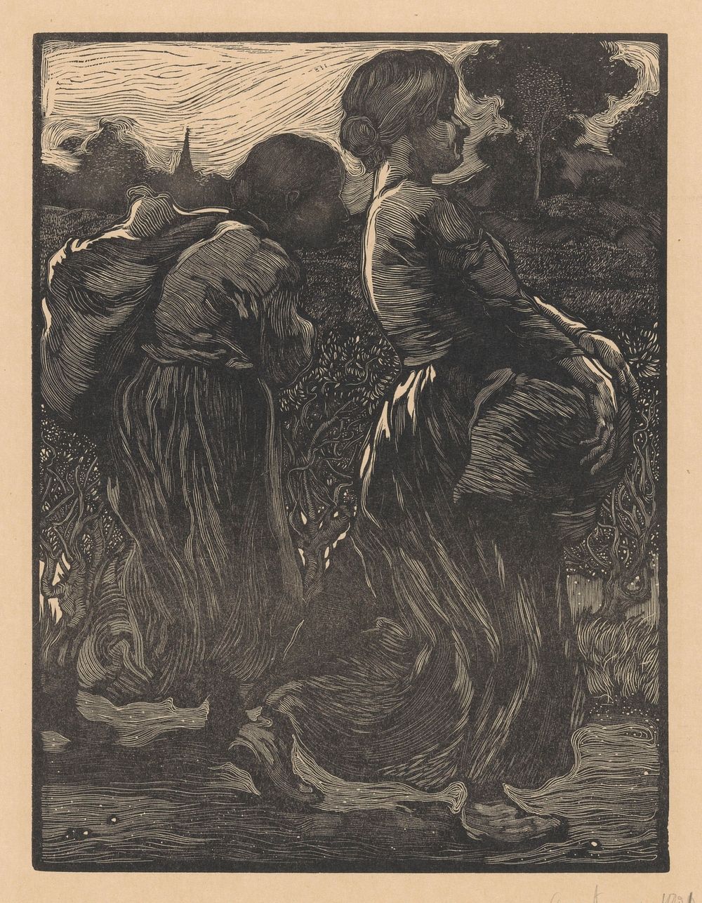Twee landarbeidsters (1901) by Johannes Josephus Aarts