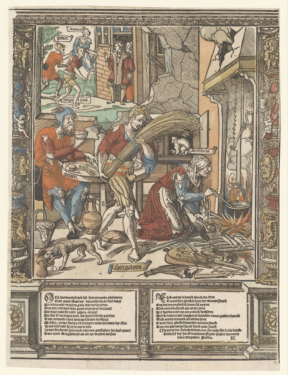 Sorgheloos leeft in armoede (1541) by Cornelis Anthonisz, Jan Ewoutsz, Jacob Jacobsz Jonck and Jan Ewoutsz