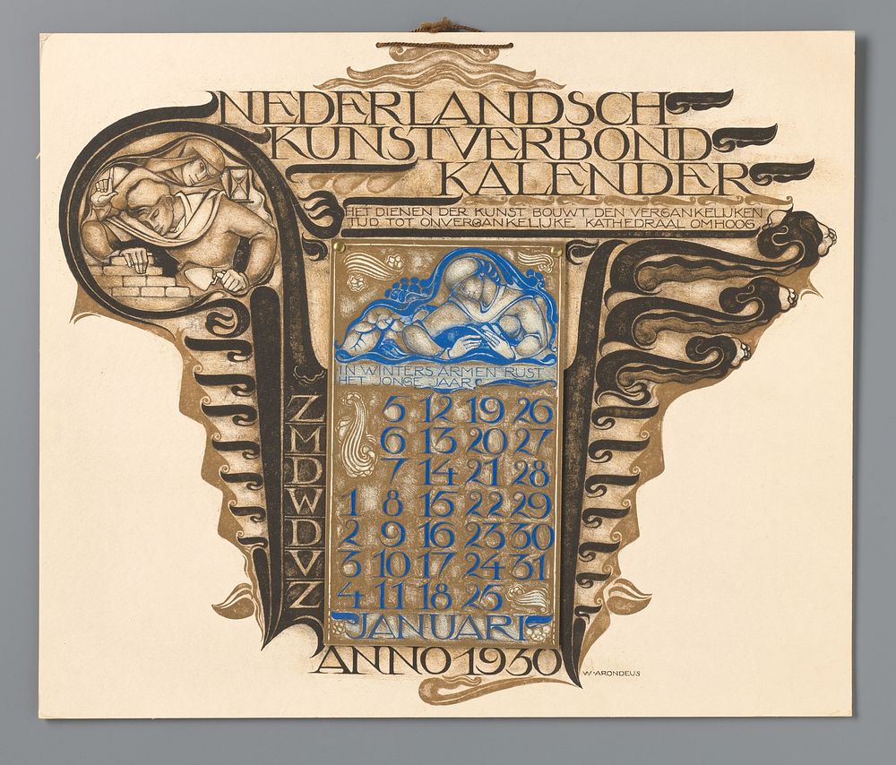 Nederlandsch Kunstverbond Kalender voor het jaar 1930 (1929) by Willem Arondéus and Nederlands Kunstverbond