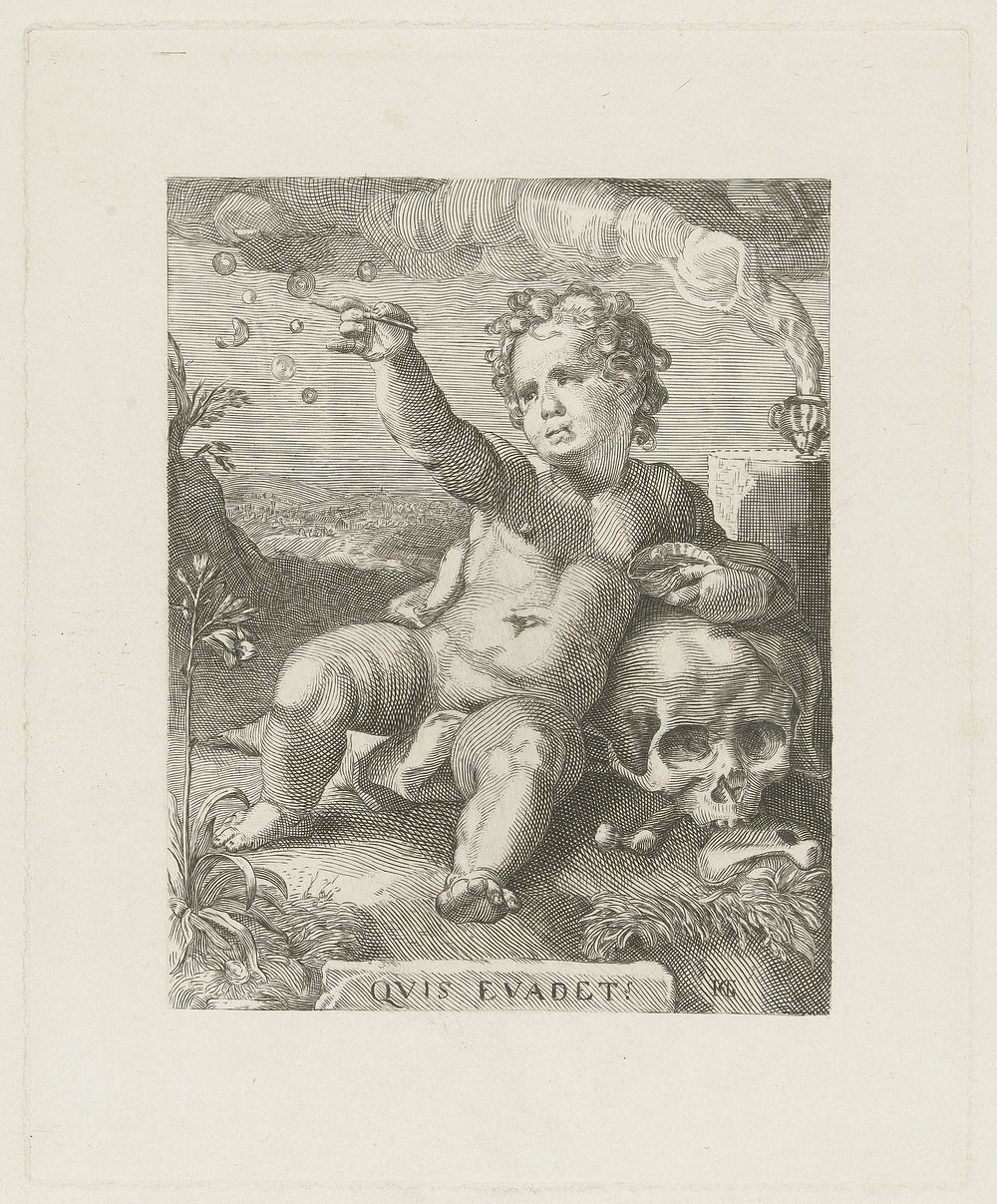 Allegory of Transience (1861) by A Dickhof and Hendrick Goltzius