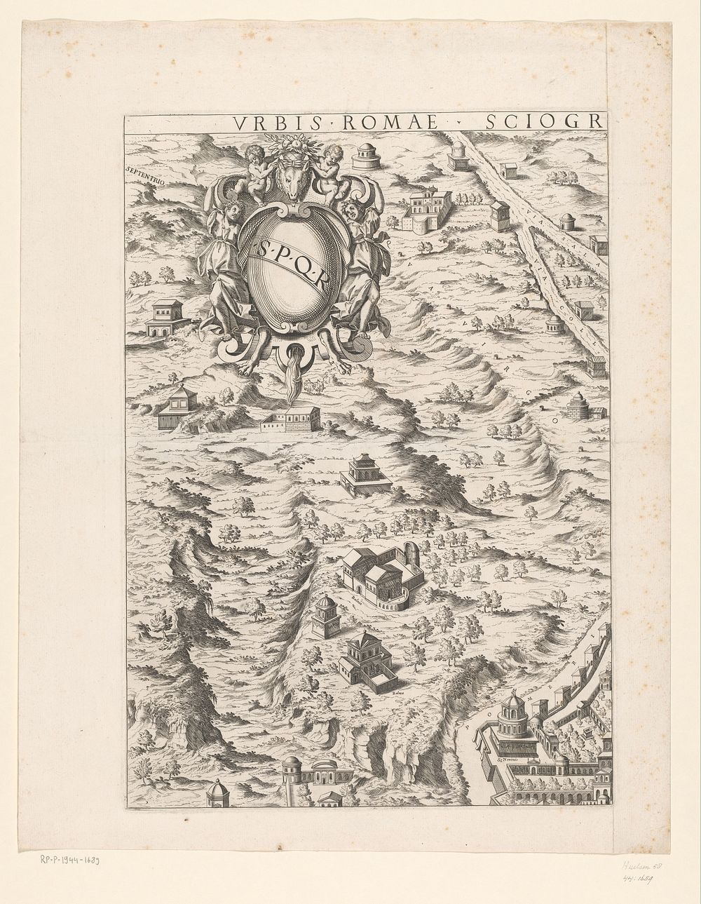 Plattegrond van Rome in de Romeinse tijd (eerste deel) (1639 - 1691) by Etienne Dupérac, Giovanni Giacomo de Rossi, Etienne…