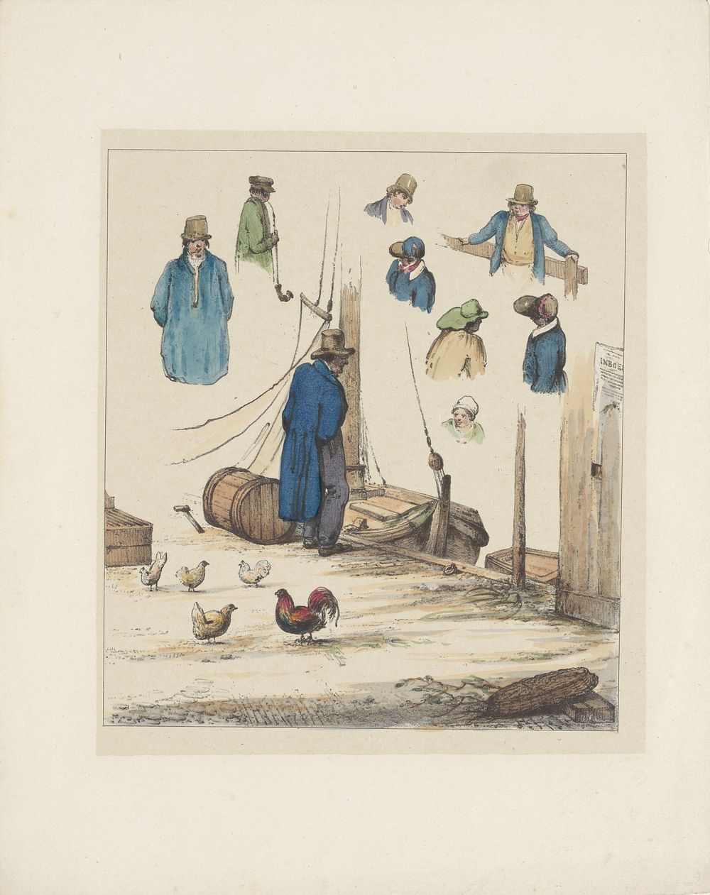 Figuurstudies (vierde blad), 1833 (1833) by Christiaan Andriessen and weduwe L van Hulst and Zoon