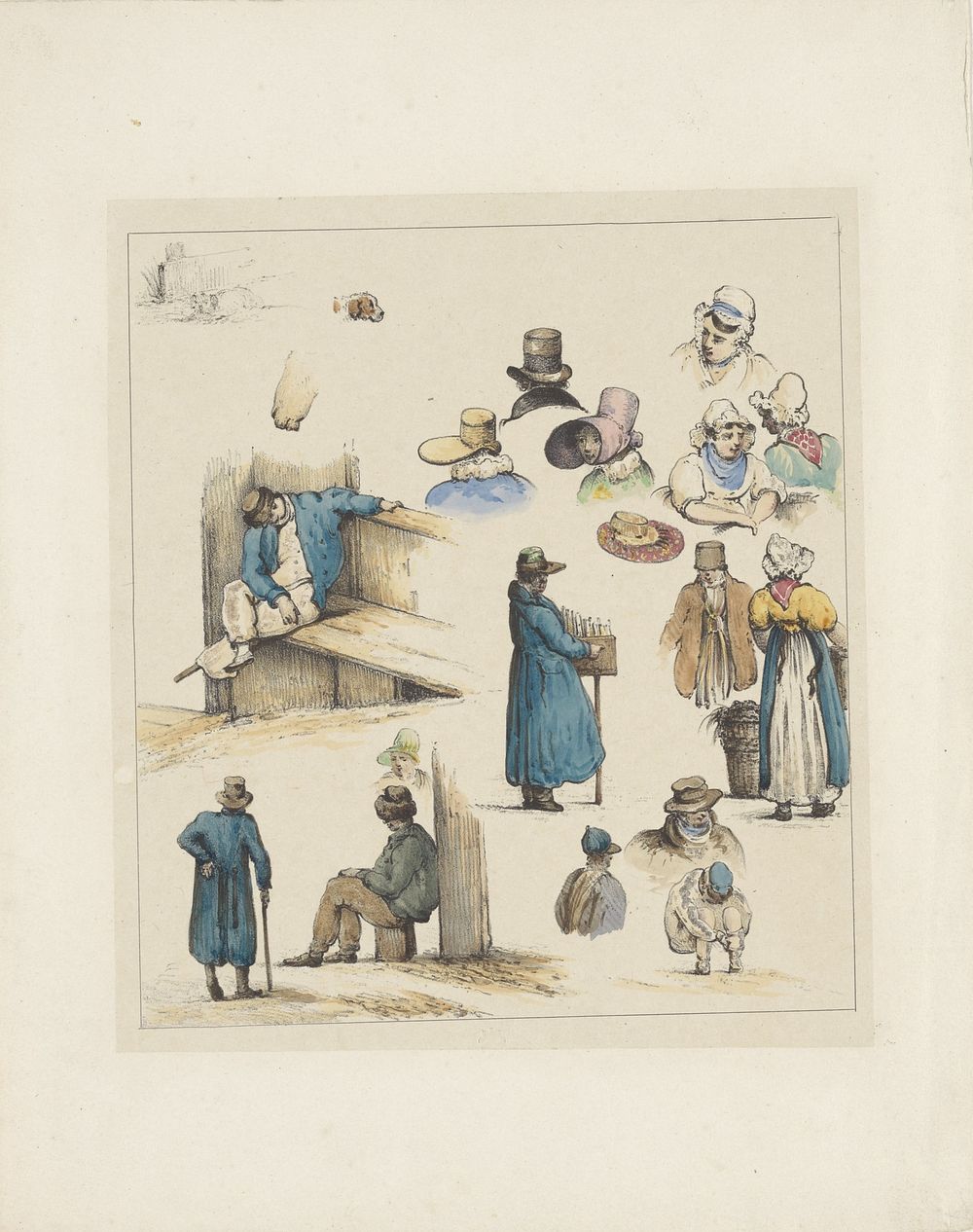 Figuurstudies (eerste blad), 1833 (1833) by Christiaan Andriessen and weduwe L van Hulst and Zoon