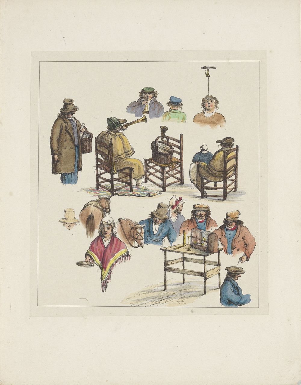 Figuurstudies (zesde blad), 1833 (1833) by Christiaan Andriessen and weduwe L van Hulst and Zoon