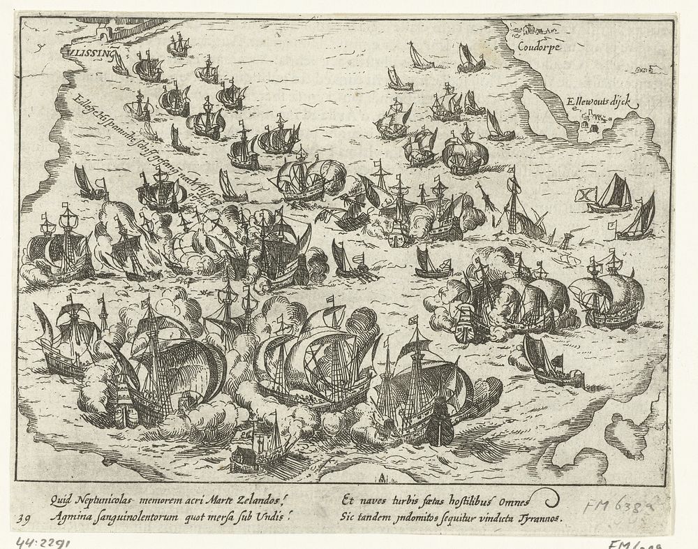 Overwinning op de Spaanse vloot bij Vlissingen, 1573 (1613 - 1615) by anonymous and Frans Hogenberg