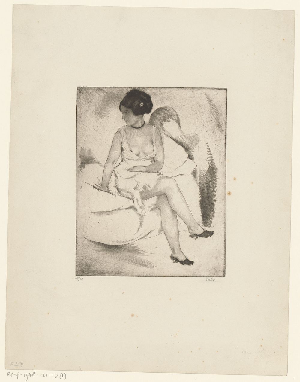 Zittende vrouw (1880 - 1932) by Emil Orlik