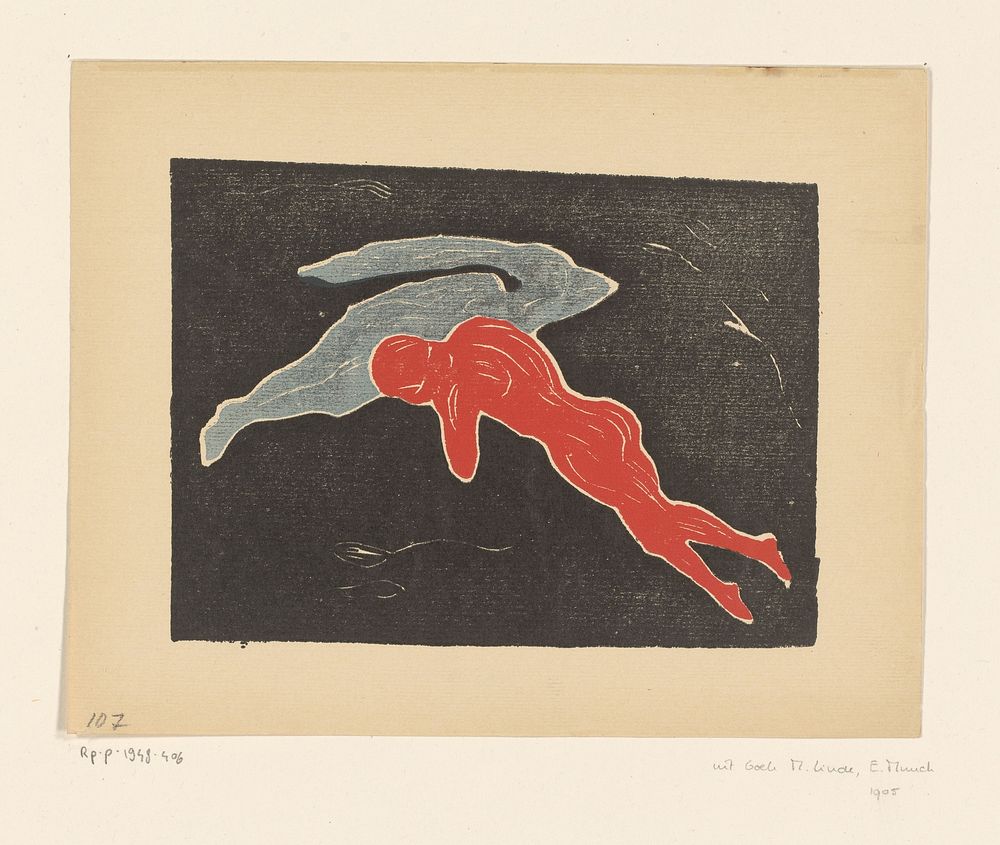 Twee zwevende figuren (1898 - 1899) by Edvard Munch