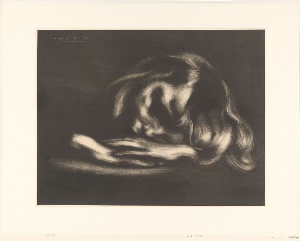 Slapend meisje (1897) by Eugène Carrière