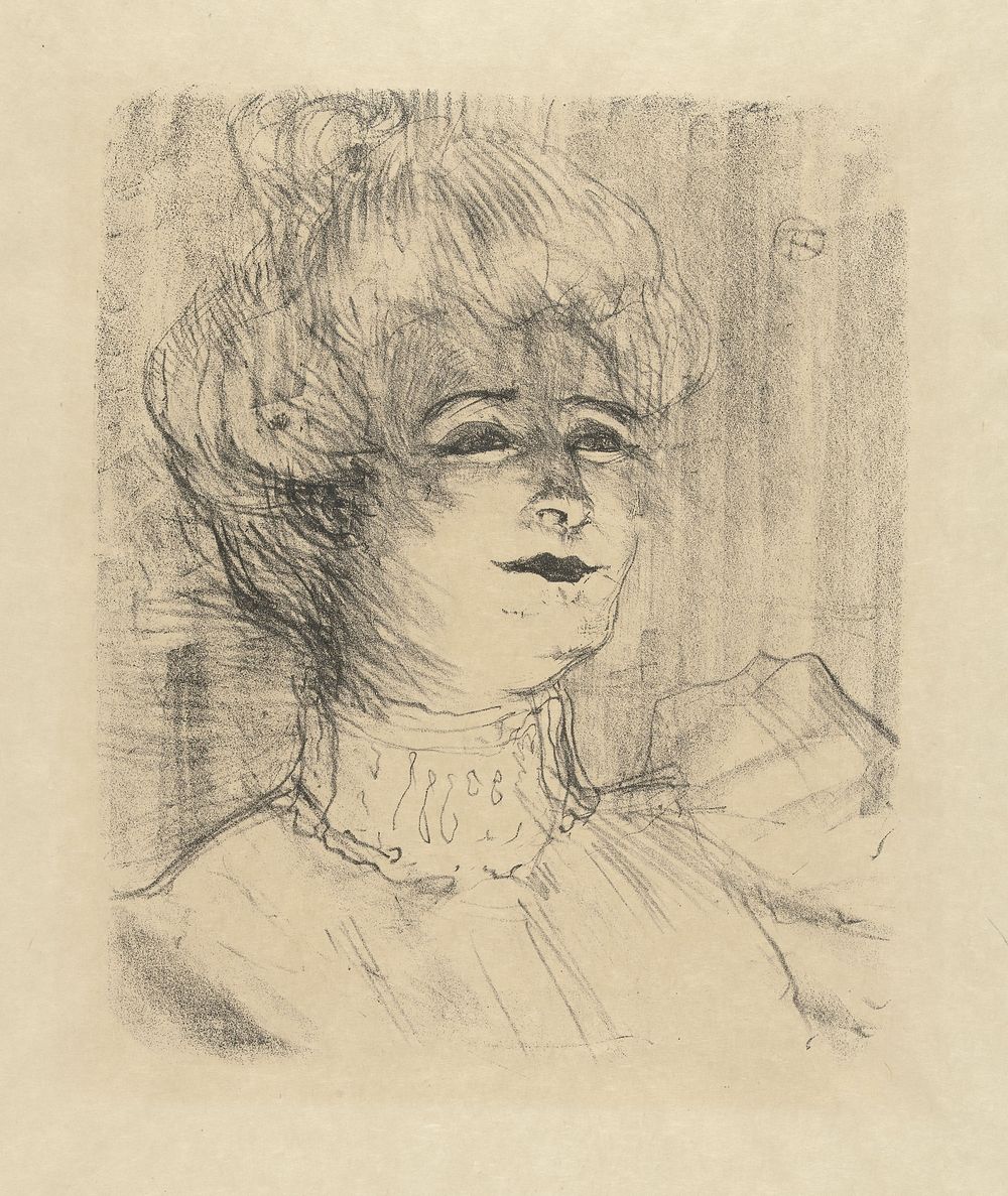 Portret van actrice Marie-Louise Marsy (1913 - 1949) by Henri de Toulouse Lautrec