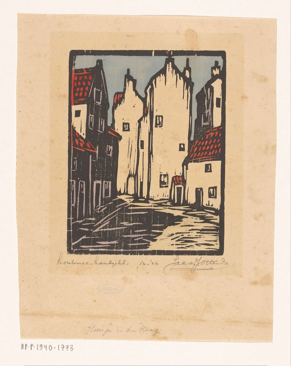 Huisjes in Den Haag (1922) by Jacques Jeichienus Ottens