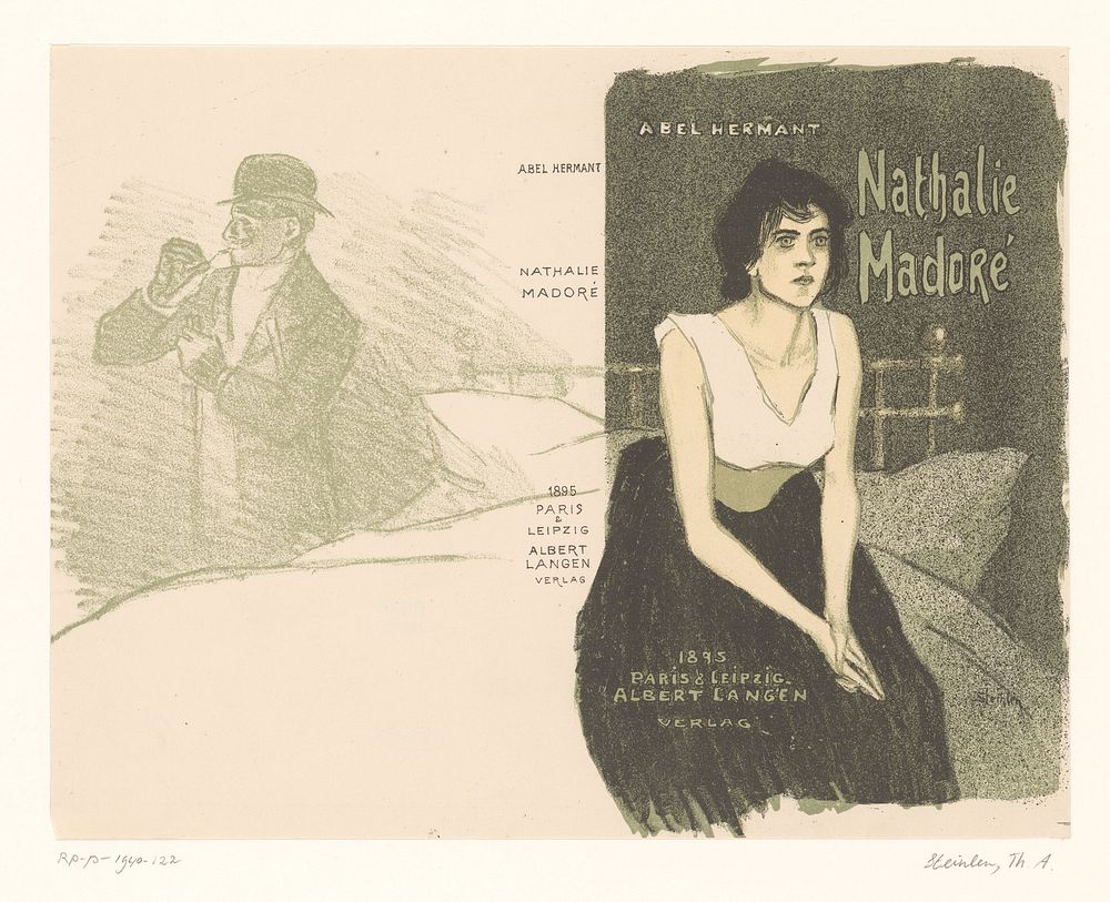 Ontwerp voor omslag: Abel Hermant met Nathalie Madoré (1895) by Théophile Alexandre Steinlen, Eugène Verneau and Albert…