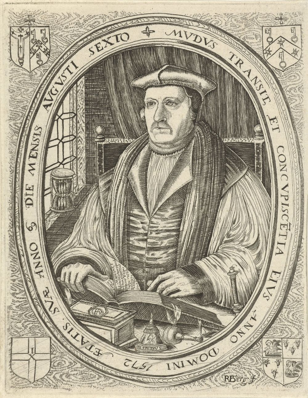 Portret van Mathew Parker (1572) by Remigius Hogenberg and Richard Lyne