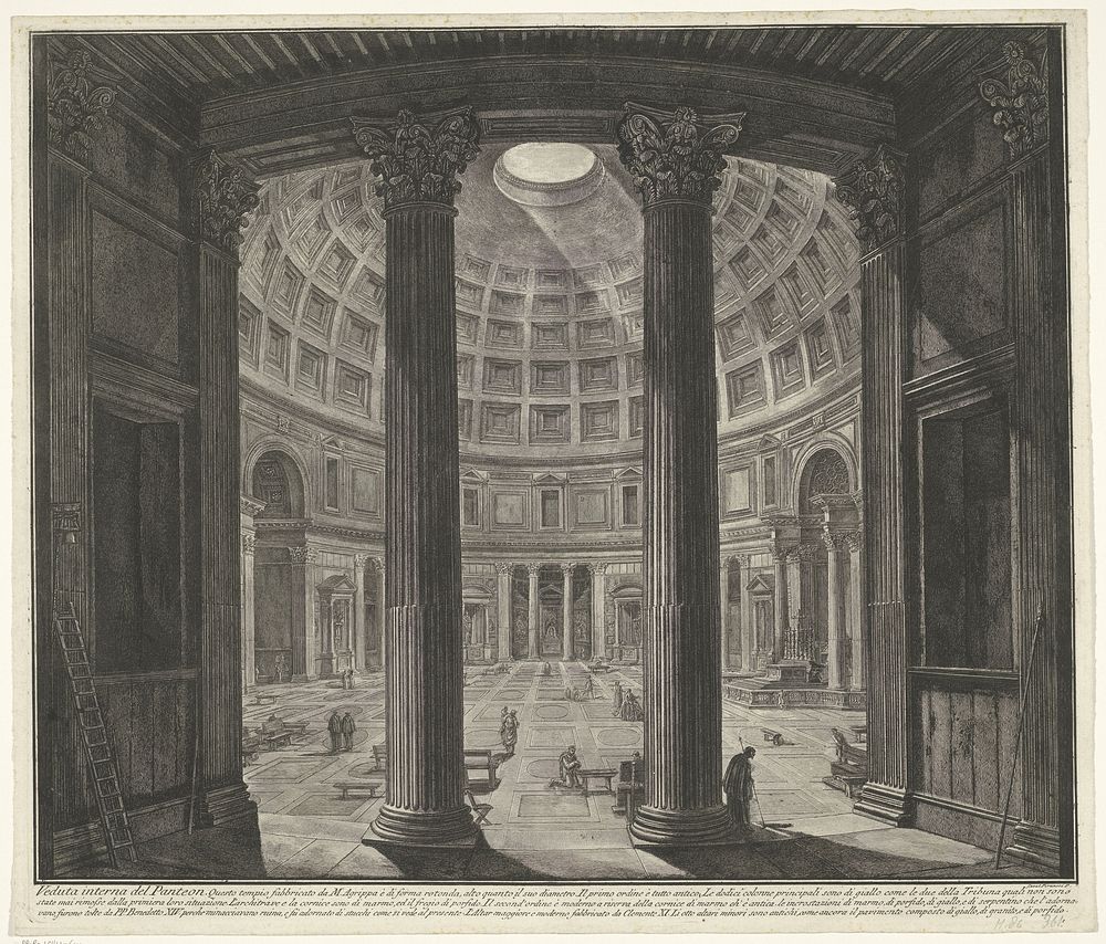 Interieur van het Pantheon te Rome (1748 - 1778) by Giovanni Battista Piranesi and Giovanni Battista Piranesi