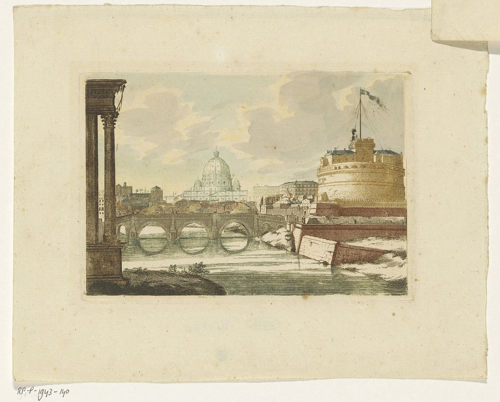 Gezicht op de Engelenburcht te Rome (1688 - 1698) by anonymous and Johan Teyler