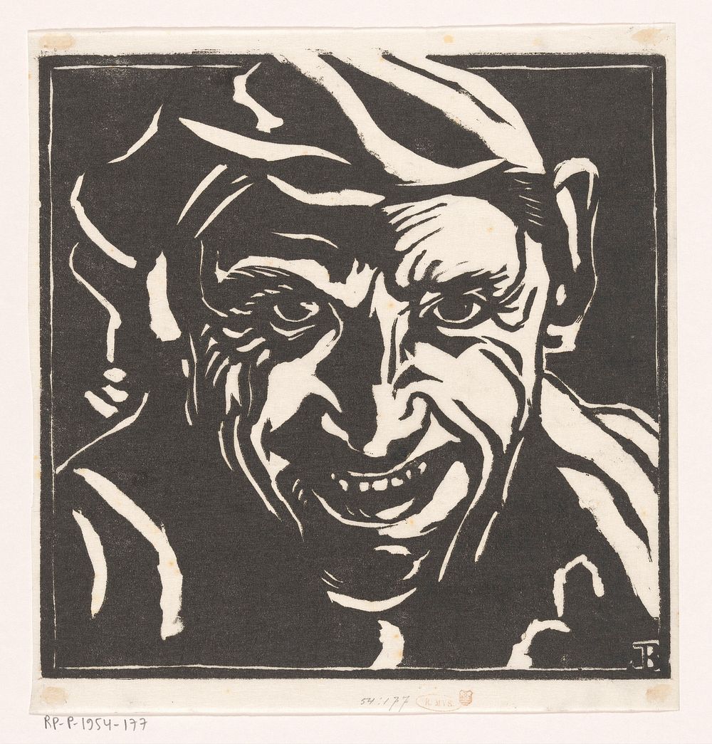 Hoofd van een lachende man (1900 - 1954) by Jo Bezaan and Jacob Bendien
