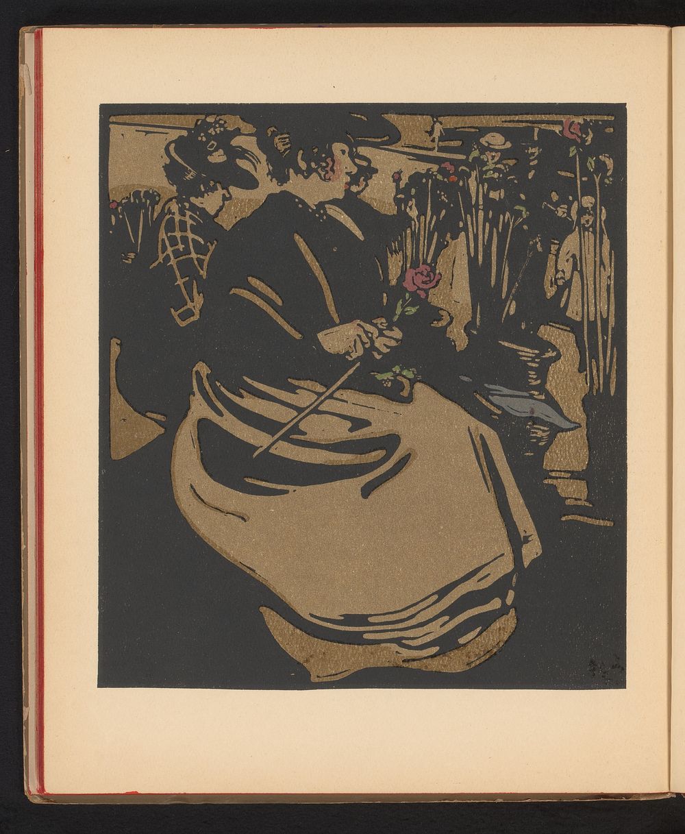 Vrouw met roos (1898) by William Nicholson and William Ernest Henley