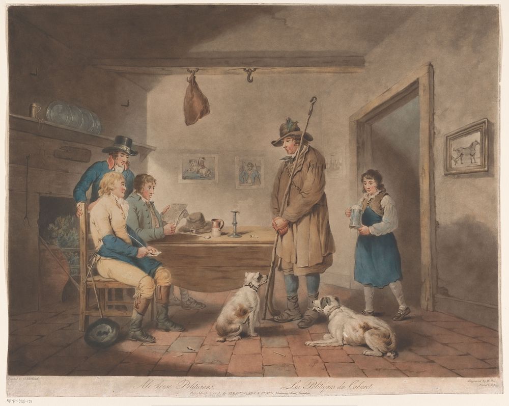 Mannen in een herberg (1801) by William Ward, George Morland, I Shove and Ward and Co
