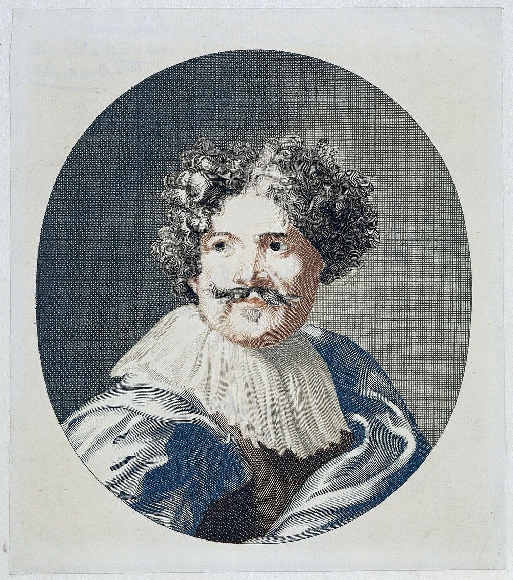 Portret van schilder Simon de Vos (1688 - 1698) by anonymous, Paulus Pontius, Anthony van Dyck and Johan Teyler