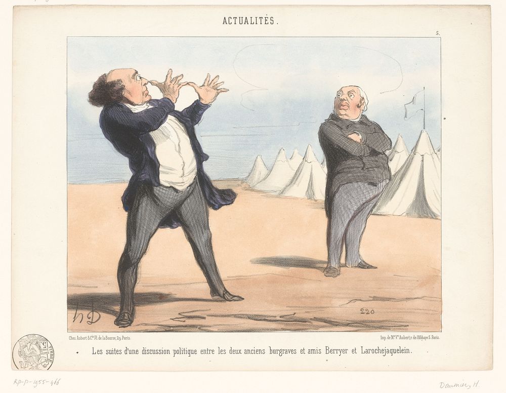 Politicus beledigt zijn collega na een discussie (1850) by Honoré Daumier, veuve Aubert and Aubert and Cie