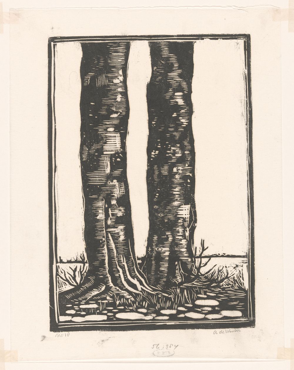 Twee boomstammen (1892 - 1951) by Janus de Winter