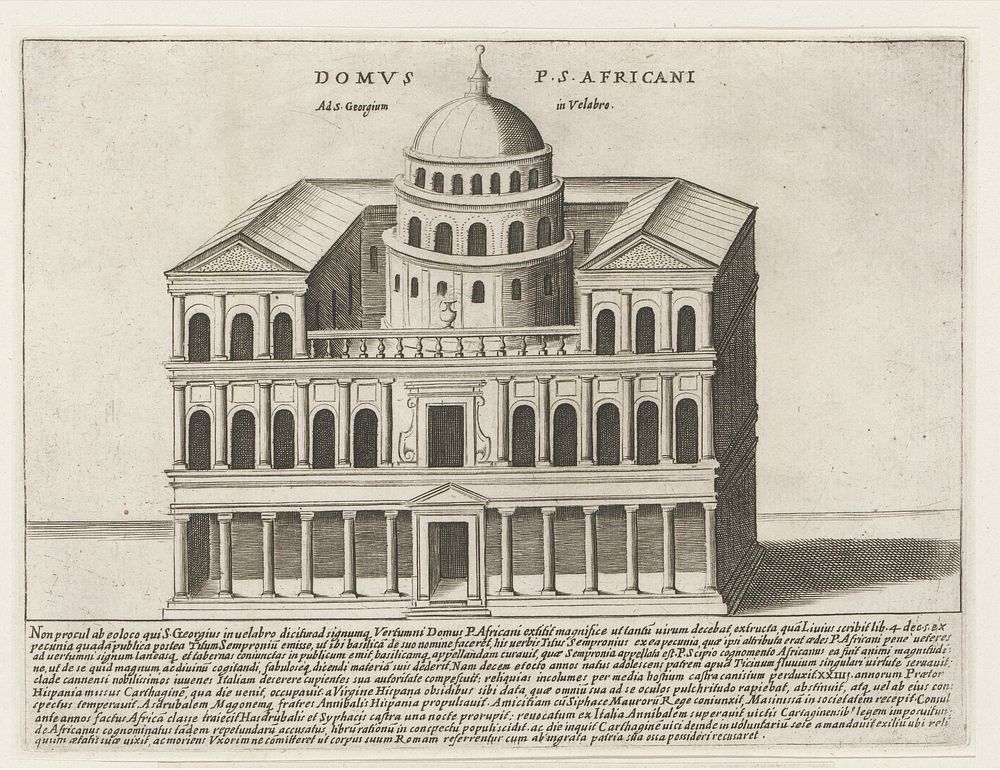 Het huis van Publius Cornelius Scipio Africanus te Rome (1612 - 1628) by Giacomo Lauro and Giacomo Mascardi