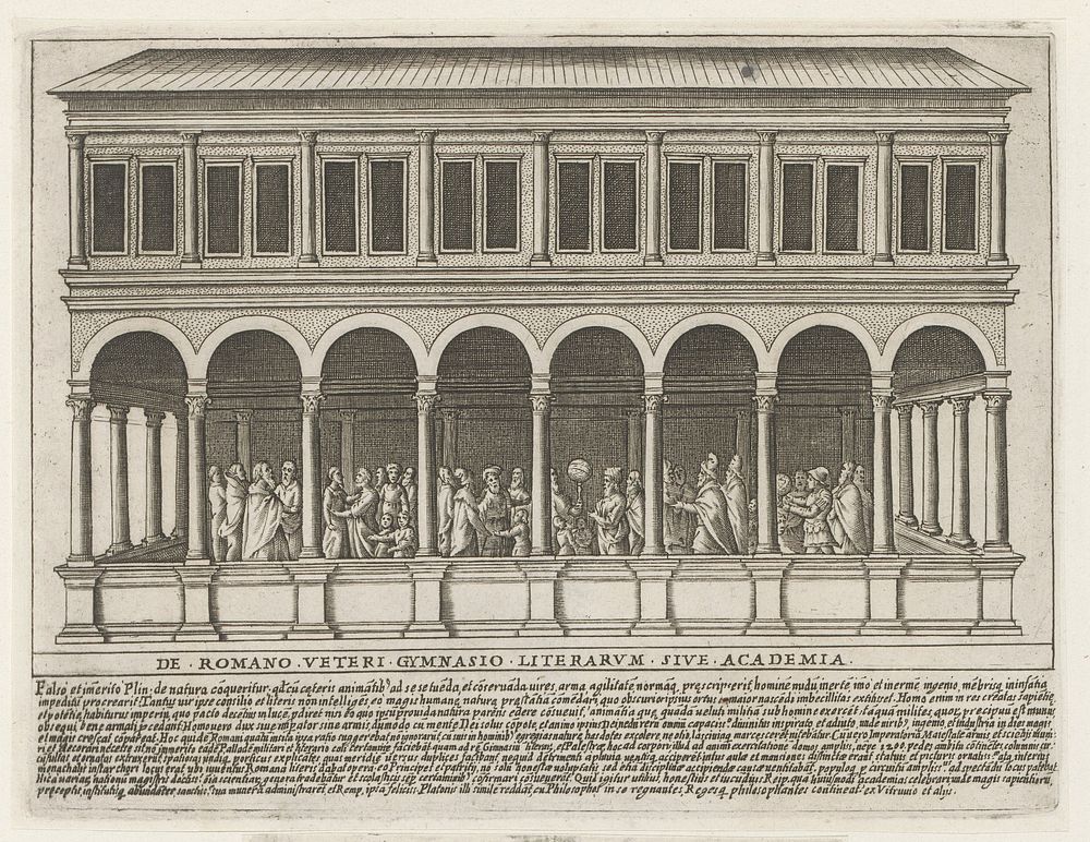 Het oude Romeinse Gymnasium te Rome (1612 - 1628) by Giacomo Lauro and Giacomo Mascardi