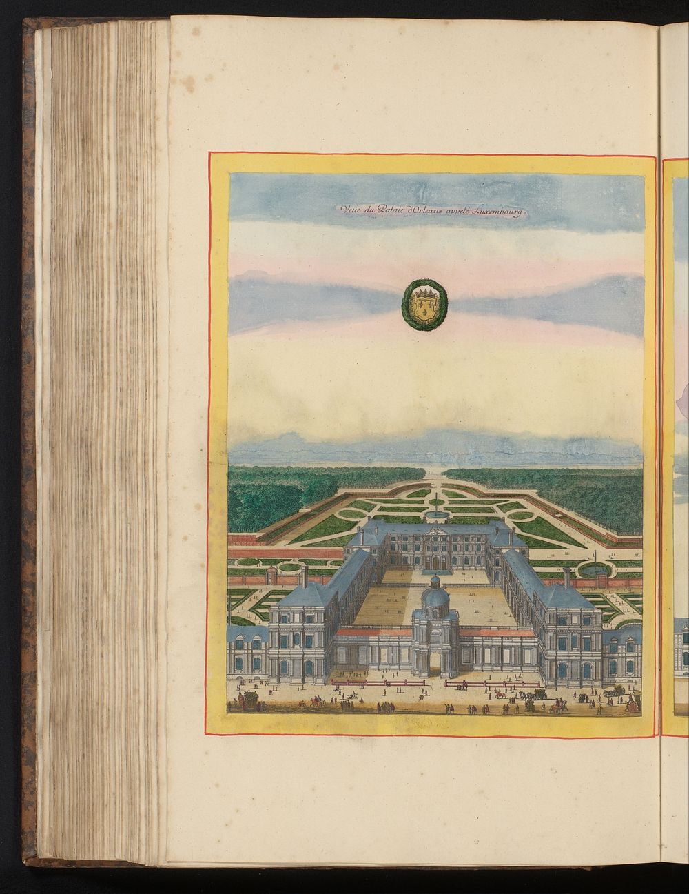 Gezicht op het Palais du Luxembourg in Parijs (1650 - 1703) by Nicolas Perelle, Adam Perelle, Gabriel Perelle, Nicolas…
