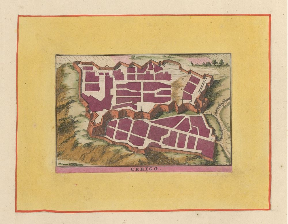 Kaart van Kythira (1693 - 1717) by Willem Swidde, Nicolaes Visscher II and Anna Beeck