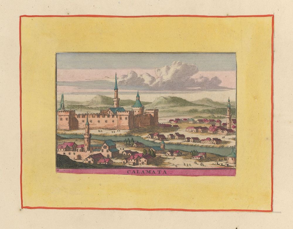 Gezicht op Kalamáta (1693 - 1717) by Willem Swidde, Nicolaes Visscher II and Anna Beeck