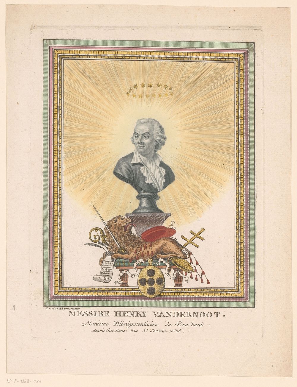 Portret van Hendrik Van der Noot (1771 - 1847) by Jacques Louis Bance and Jacques Louis Bance