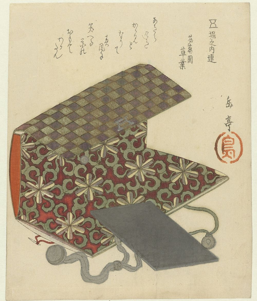 Pouch and Mirror (c. 1825) by Yashima Gakutei and Hitsusuen Kusawaza