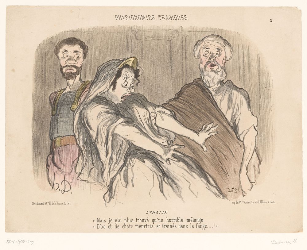 Atalja ziet een afschrikwekkend visioen (1851) by Honoré Daumier, veuve Aubert and Aubert and Cie
