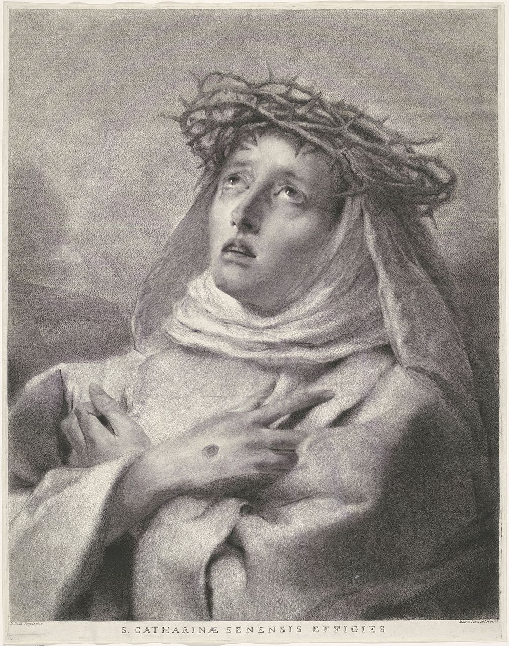 St Catherine of Siena (c. 1750) by Giovanni Marco Pitteri, Giovanni Marco Pitteri and Giovanni Battista Tiepolo