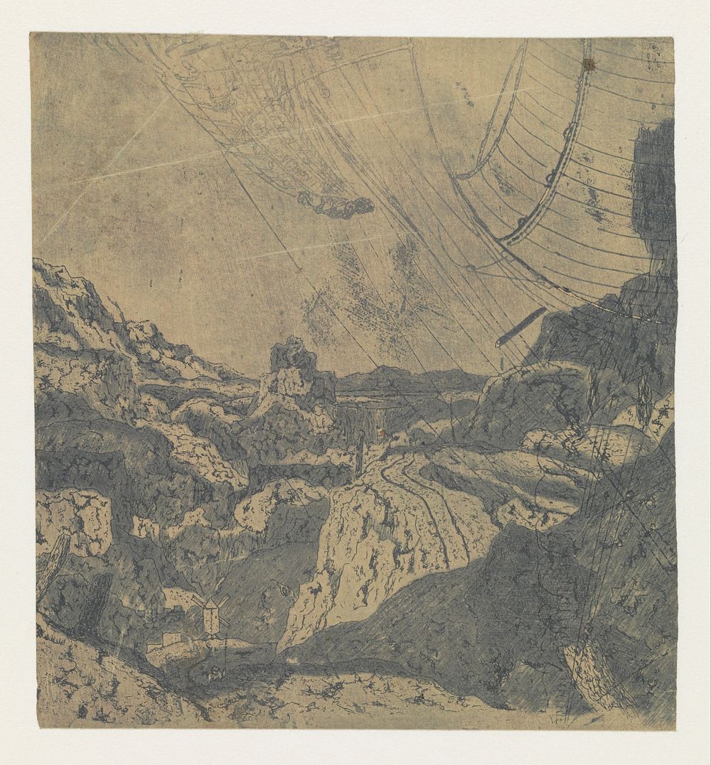 Rocky Landscape with a Gorge, First Version (c. 1625 - c. 1630) by Hercules Segers and Hercules Segers