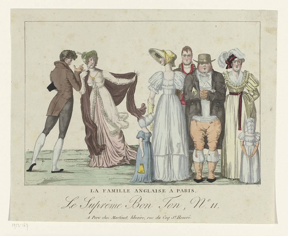 Le Suprême Bon Ton, 1800-1815, No. 11: La famille anglaise à Paris. (1800 - 1815) by anonymous and Aaron Martinet