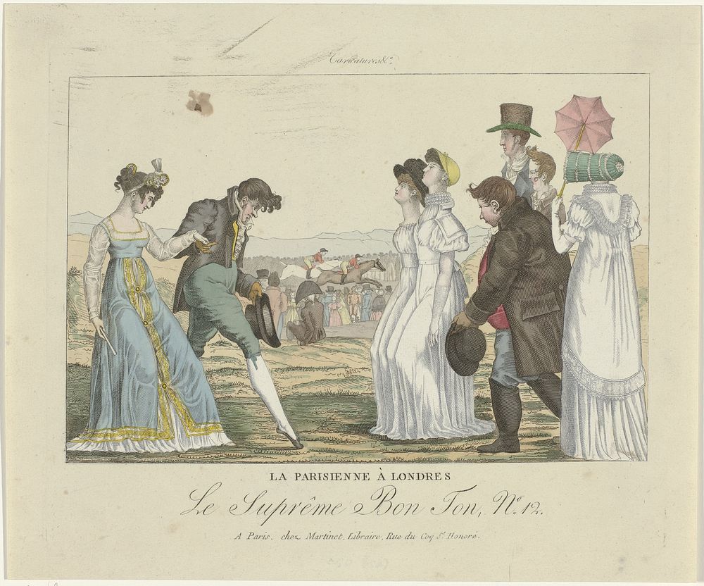 Le Suprême Bon Ton. Caricatures, 1800-1815, No 12: La Parisienne à Londres (1800 - 1815) by anonymous and Aaron Martinet