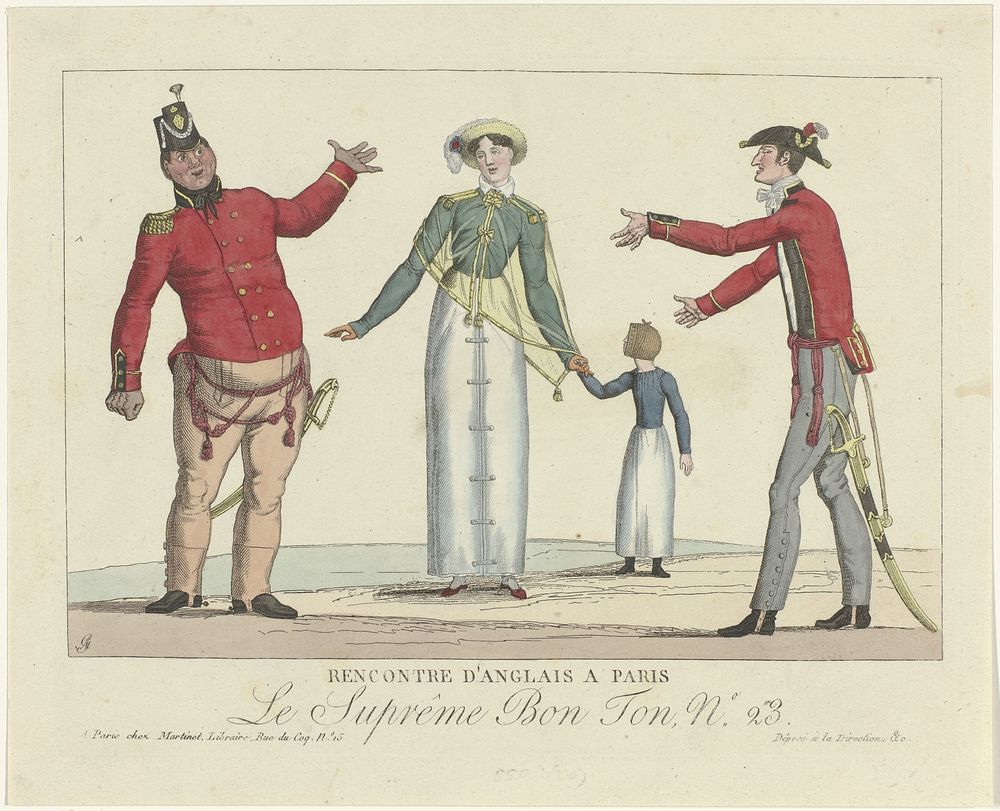 Le Suprême Bon Ton, 1800-1815, No. 23: Rencontre d'anglais à Paris (1800 - 1815) by anonymous and Aaron Martinet