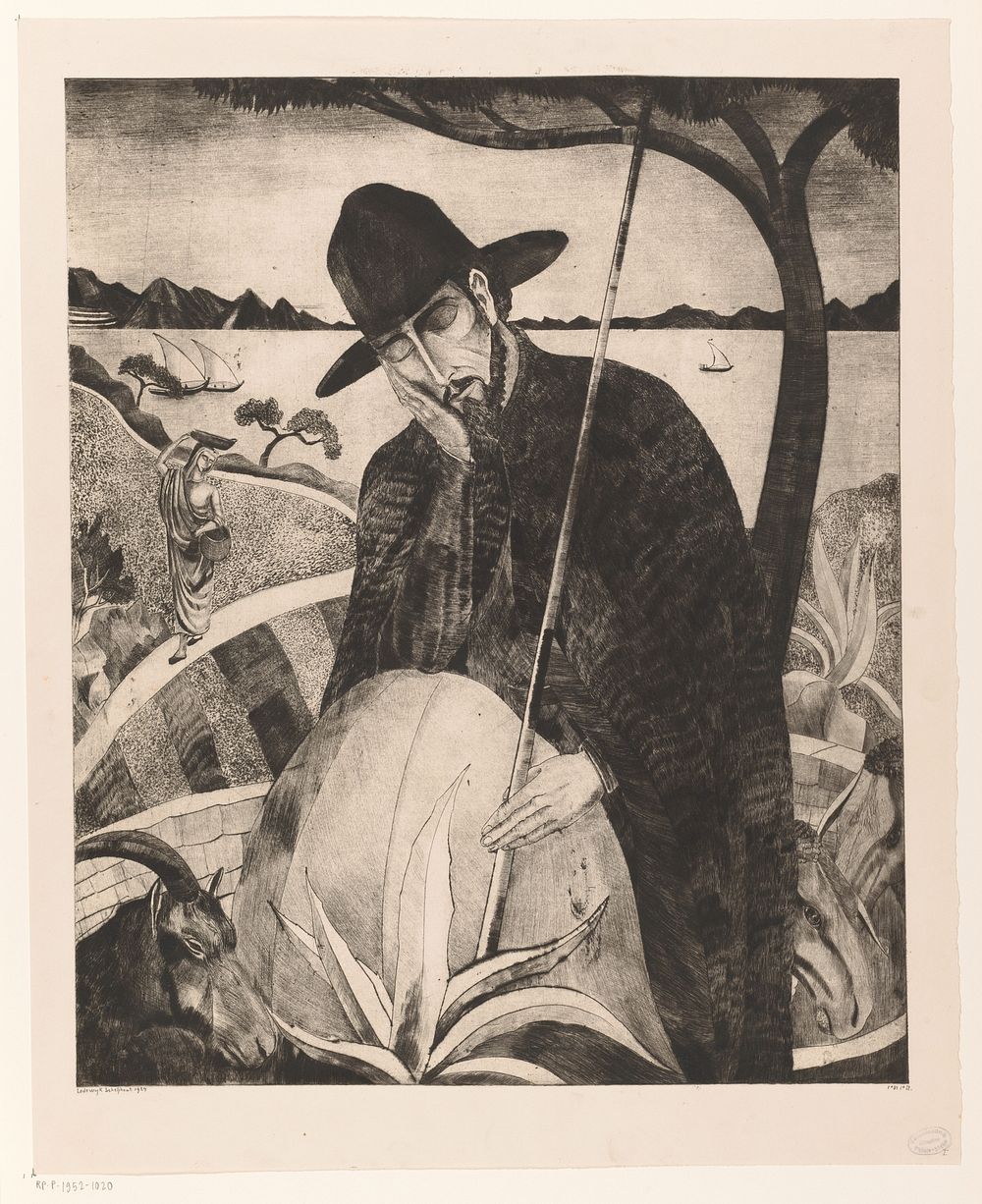 Corsicaanse herder (1924) by Lodewijk Schelfhout and N V Roeloffzen and Hübner