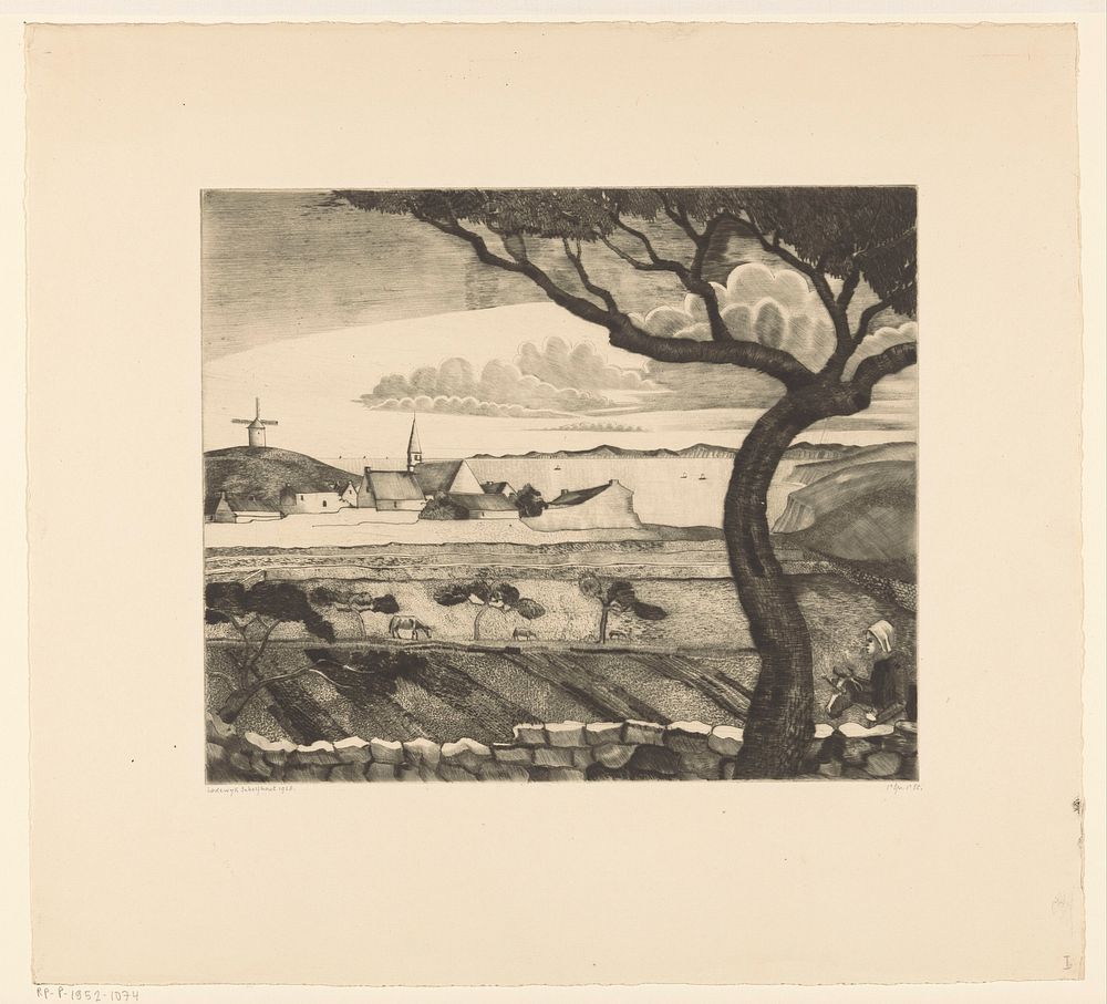 Kustlandschap met landweg (1928) by Lodewijk Schelfhout and N V Roeloffzen and Hübner