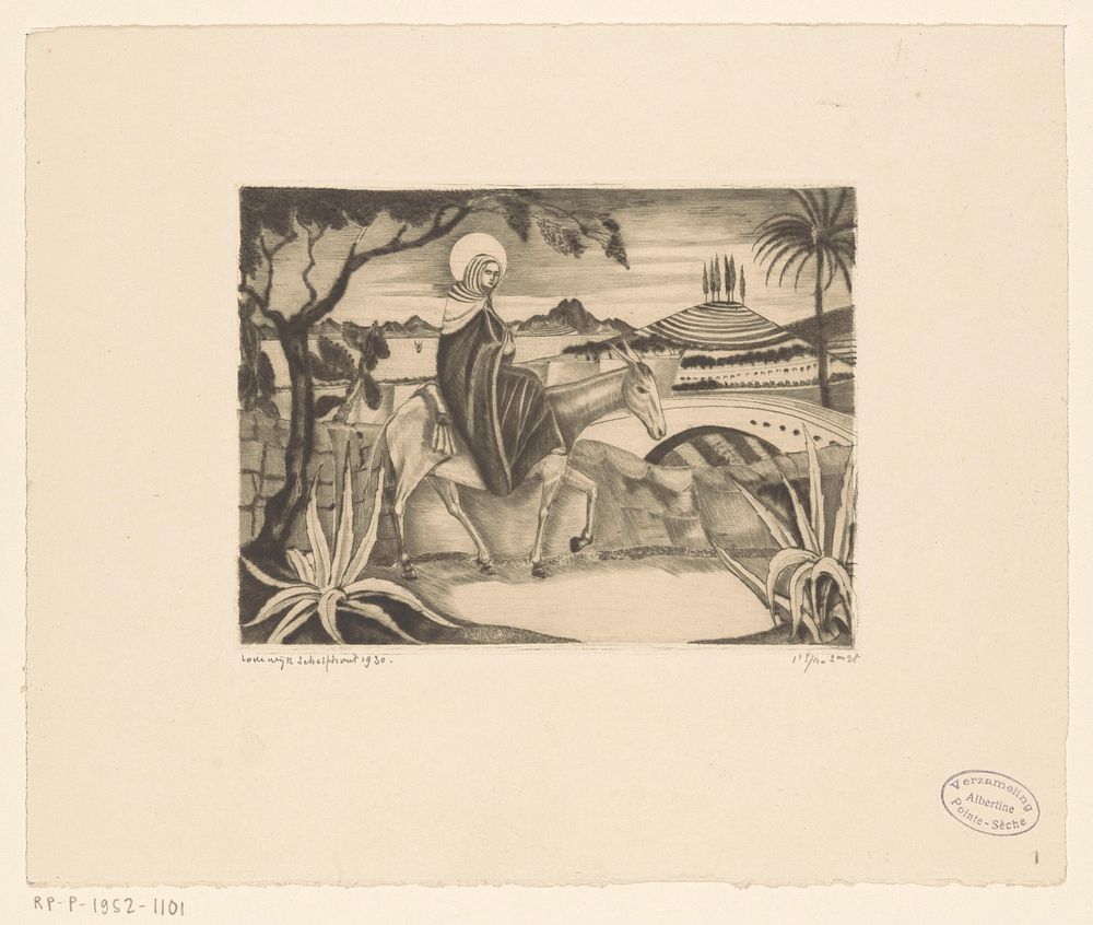 Vlucht naar Egypte (1930) by Lodewijk Schelfhout and N V Roeloffzen and Hübner