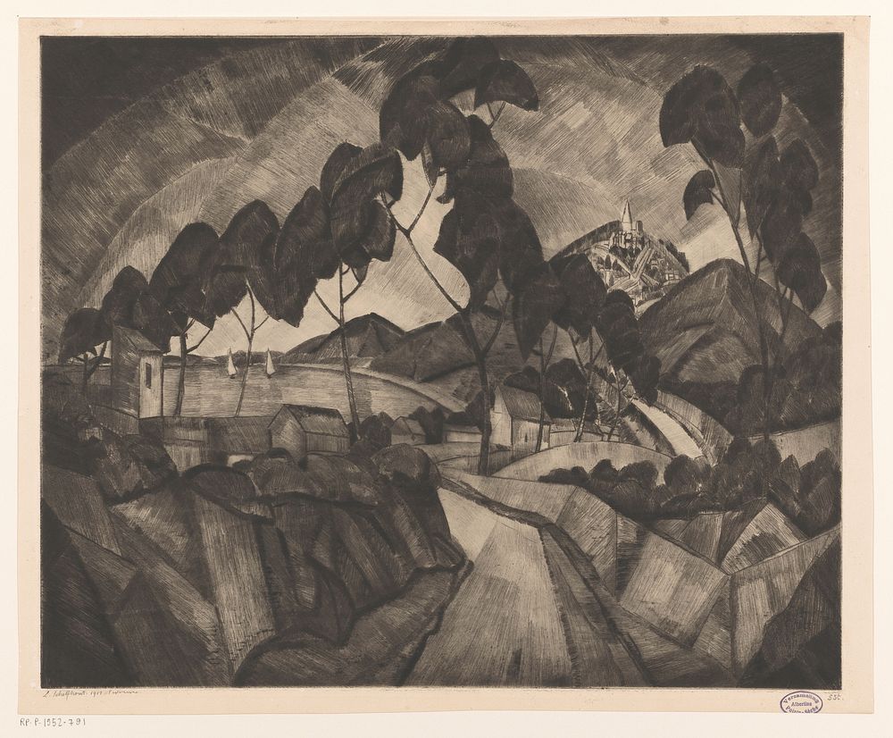 Heuvellandschap in de Provence (1912) by Lodewijk Schelfhout and Delâtre