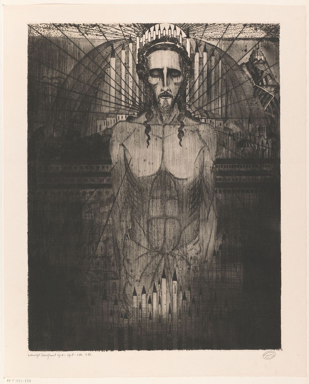 Christus te midden van kathedralen (1916) by Lodewijk Schelfhout and N V Roeloffzen and Hübner